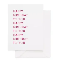Janie and Jack Stationery-Happy Birthday To You, Pink Greeting Card multi