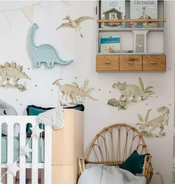 Janie and Jack Wallpaper-Happy Dino Wonderland Wall Decal Set multi