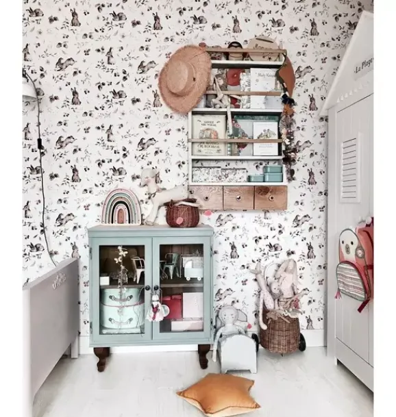 Janie and Jack Wallpaper-Happy Rabbits Wallpaper multi