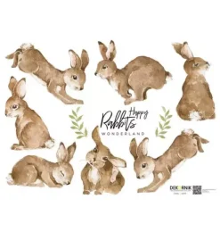 Janie and Jack Wallpaper-Happy Rabbits Wonderland Wall Decal Set multi