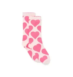 Janie and Jack Socks & Tights-Heart Sock pink pearl heart