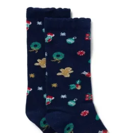 Janie and Jack Socks & Tights-Holiday Icon Sock merchant marine holiday icon