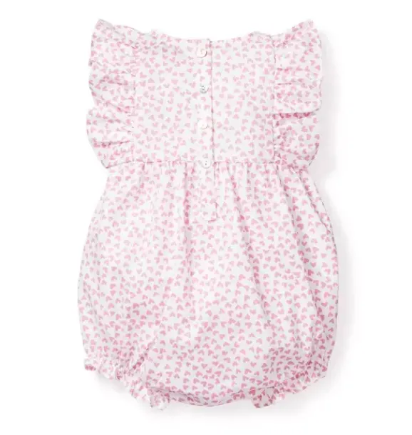 Janie and Jack Baby Pajamas|Petite Plume-Infants Ruffled Romper in sweethearts
