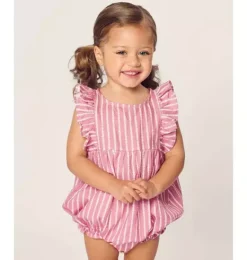 Janie and Jack Baby Pajamas|Petite Plume-Infants Ruffled Romper in love lines