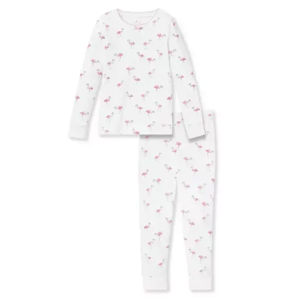 Janie and Jack Petite Plume|Kids Pajamas-Kids Pima Snug Fit Pajama Set in flamingos