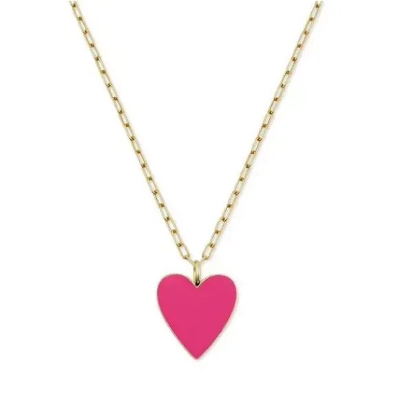 Janie and Jack Jewelry|Kids Accessories-Kid's Pink Heart Necklace gold