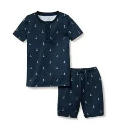 Janie and Jack Petite Plume|Kids Pajamas-Kid's Snug Fit Short Pajama Set in portsmouth anchors