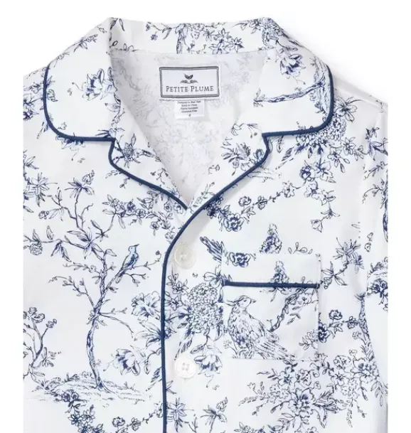 Janie and Jack Kids Pajamas|Petite Plume-Kid's Twill Pajama Set in blue timeless toile
