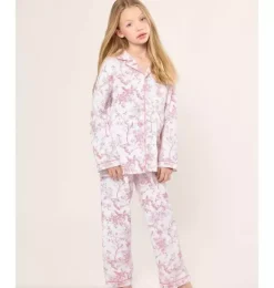 Janie and Jack Kids Pajamas|Petite Plume-Kid's Twill Pajama Set in pink timeless toile