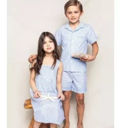 Janie and Jack Kids Pajamas|Petite Plume-Kid's Twill Pajama Short Set in la mer