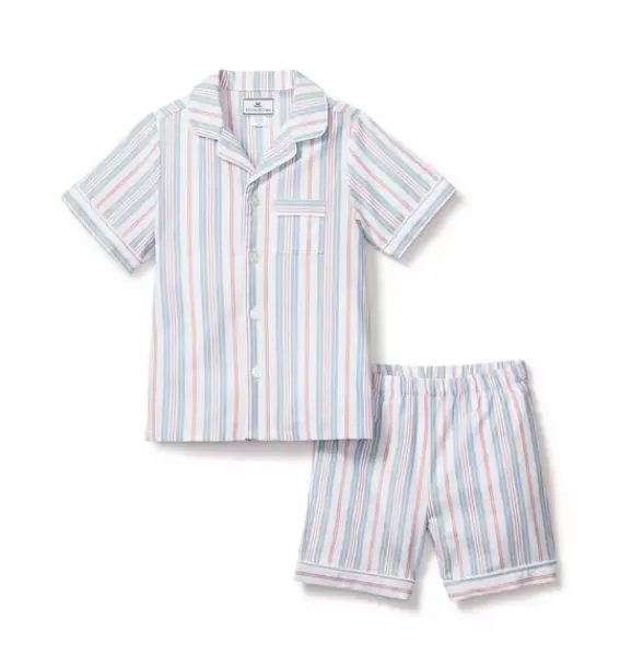 Janie and Jack Kids Pajamas|Petite Plume-Kid's Twill Short Pajama Set in vintage french stripes