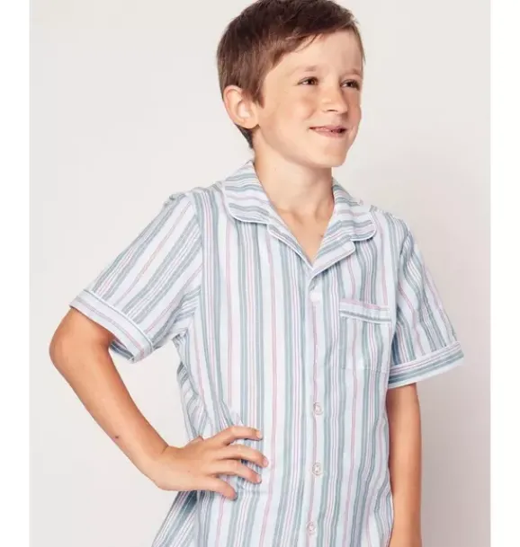 Janie and Jack Kids Pajamas|Petite Plume-Kid's Twill Short Pajama Set in vintage french stripes