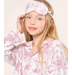 Janie and Jack Kids Accessories|Petite Plume-Kid's Twill Sleep Mask in pink timeless toile