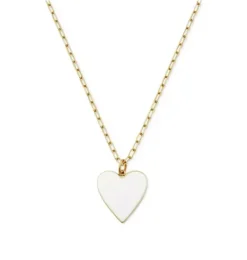 Janie and Jack Jewelry|Kids Accessories-Kid's White Heart Necklace gold
