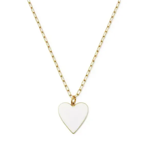 Janie and Jack Jewelry|Kids Accessories-Kid's White Heart Necklace gold