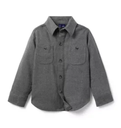 Janie and Jack Shirts-Knit Twill Shirt charcoal heather