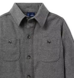 Janie and Jack Shirts-Knit Twill Shirt charcoal heather