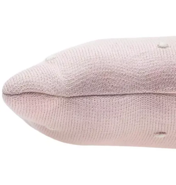 Janie and Jack Decorative Pillows And Throws-Knitted Cushion Biscuit Pink pink pearl and ivory