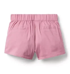 Janie and Jack Skirts & Shorts-Lace Trim Canvas Short sweet rose