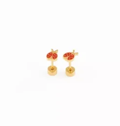 Janie and Jack Kids Accessories|Jewelry-Ladybug Stud Earrings red