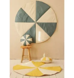 Janie and Jack Rugs-“” Round Patchwork Mat blue candy