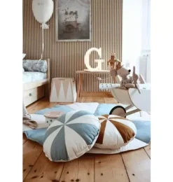 Janie and Jack Decorative Pillows And Throws|Seasonal Décor-&ldquo;&rdquo; Round Patchwork Pillow blue circus
