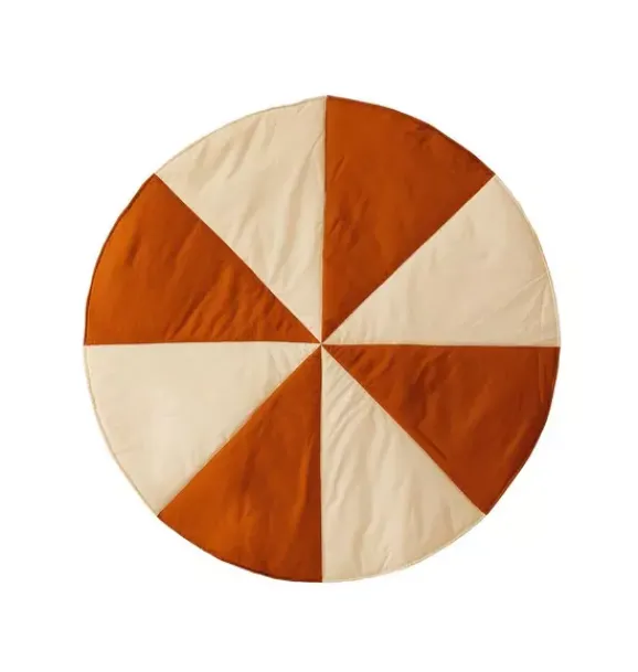 Janie and Jack Rugs-“” Round Patchwork Mat caramel candy