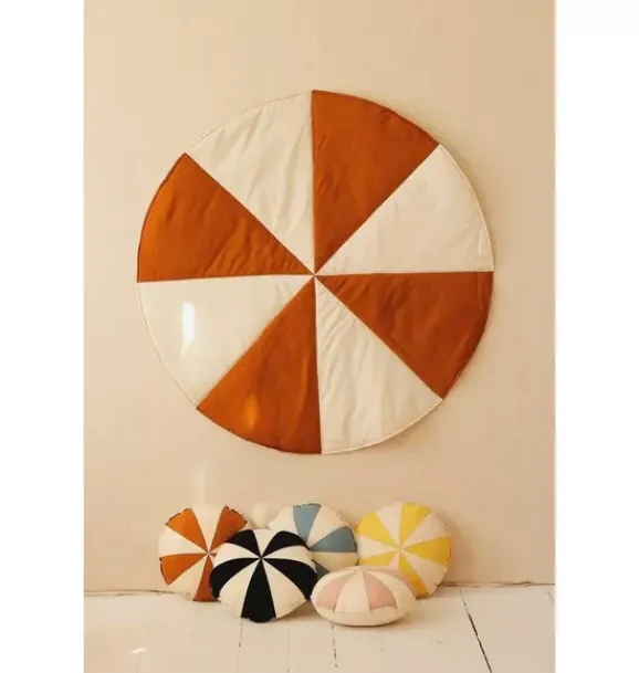 Janie and Jack Rugs-“” Round Patchwork Mat caramel candy