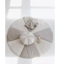 Janie and Jack Decorative Pillows And Throws|Seasonal Décor-&ldquo;&rdquo; Round Patchwork Pillow cream circus