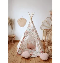 Janie and Jack Bedroom Furniture|Playroom-&ldquo;&rdquo; Teepee Tent and Round Mat Set flower power