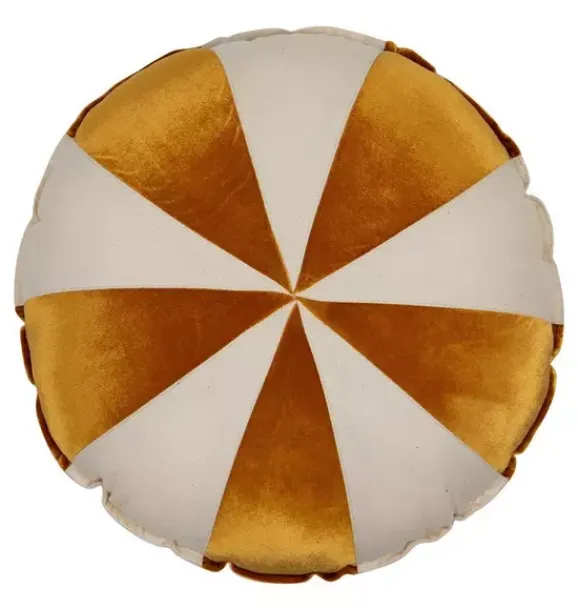 Janie and Jack Decorative Pillows And Throws|Seasonal Décor-“” Round Patchwork Pillow gold circus