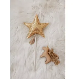 Janie and Jack Dress Up-“” Magic Wand gold sequins