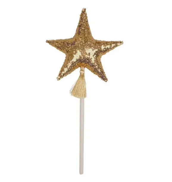 Janie and Jack Dress Up-“” Magic Wand gold sequins