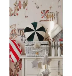 Janie and Jack Decorative Pillows And Throws|Seasonal Décor-&ldquo;&rdquo; Round Patchwork Pillow green circus