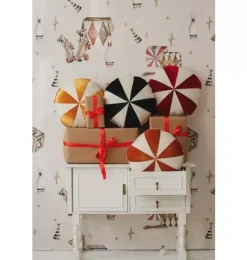 Janie and Jack Decorative Pillows And Throws|Seasonal Décor-“” Round Patchwork Pillow green circus