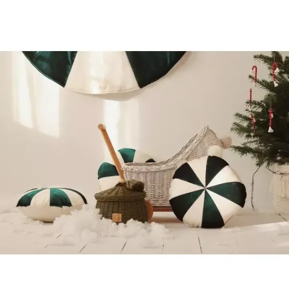 Janie and Jack Decorative Pillows And Throws|Seasonal Décor-“” Round Patchwork Pillow green circus