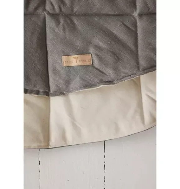 Janie and Jack Rugs-“” Round Mat grey linen