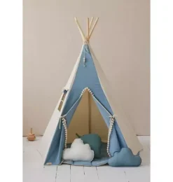 Janie and Jack Bedroom Furniture|Playroom-&ldquo;&rdquo; Teepee with Pompoms and Round Mat Set jeans
