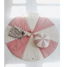 Janie and Jack Decorative Pillows And Throws|Seasonal Décor-&ldquo;&rdquo; Round Patchwork Pillow powder pink circus