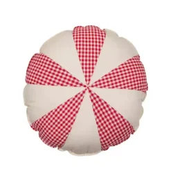 Janie and Jack Seasonal Décor|Decorative Pillows And Throws-&ldquo;&rdquo; Round Patchwork Pillow red checkered