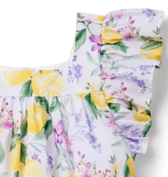 Janie and Jack Sleeveless Tops|Matching Sets-Lemon Floral Top white lemon floral