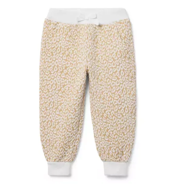 Janie and Jack Pants-Leopard Jacquard Jogger butterscotch leopard