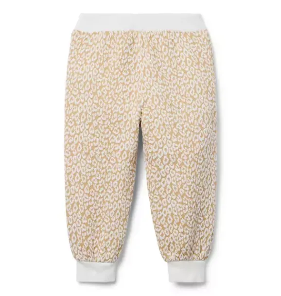 Janie and Jack Pants-Leopard Jacquard Jogger butterscotch leopard