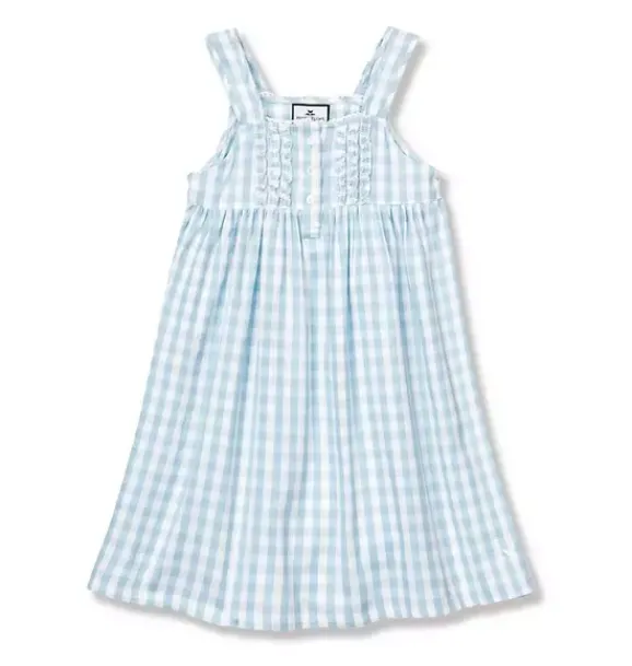 Janie and Jack Kids Pajamas|Petite Plume-Charlotte Nightgown light blue gingham