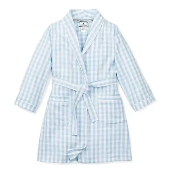 Janie and Jack Kids Pajamas|Petite Plume-Robe light blue gingham