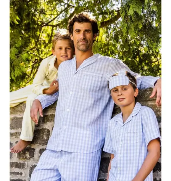 Janie and Jack Kids Pajamas|Petite Plume-Short Set light blue gingham