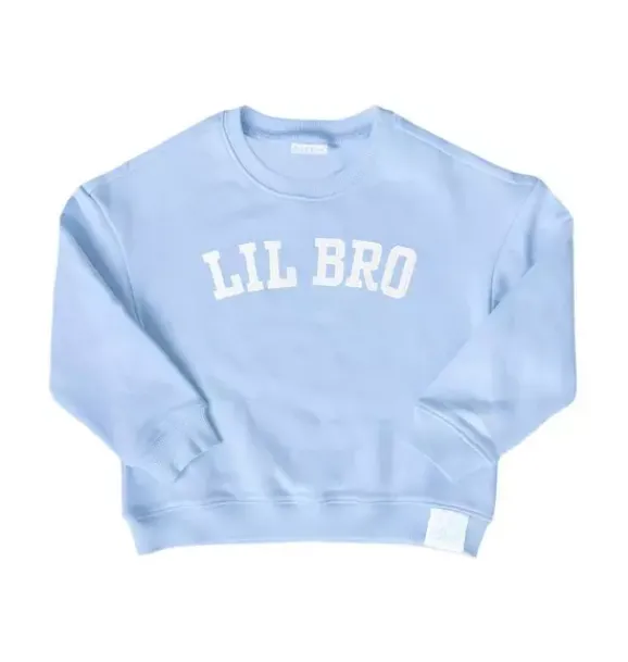 Janie and Jack Kids Clothing-Lil Bro Crewneck Sweatshirt blue