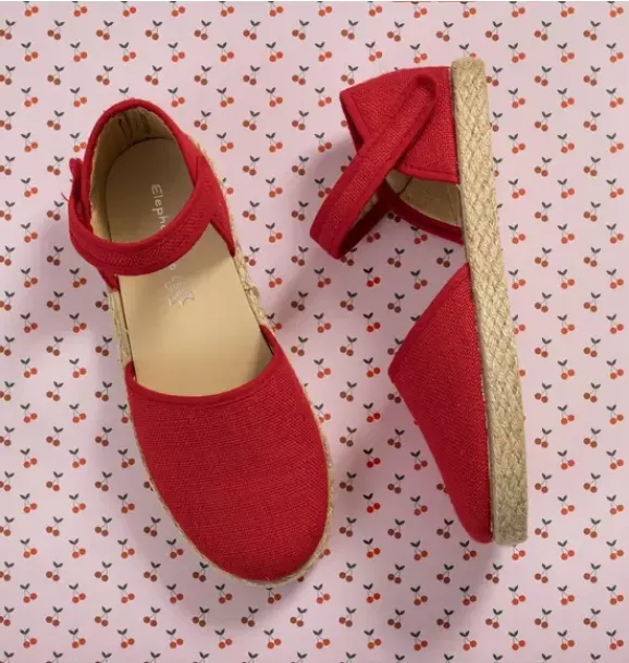 Janie and Jack Kids Shoes|Shoes-Linen Classic Espadrille red