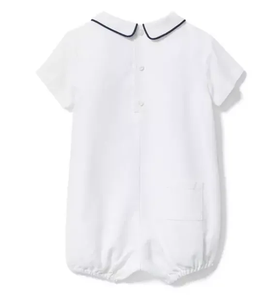 Janie and Jack One-pieces & Rompers-Linen Collared One-Piece white