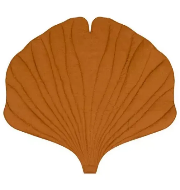 Janie and Jack Rugs-Linen “” Ginkgo Leaf Mat caramel